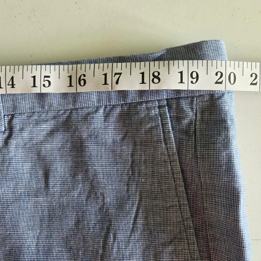 Peter Millar Mens Blue Micro Check Flat Front Shorts Size 40 Resort‎ Coastal